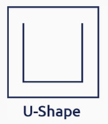 Shower curtain rod U shape